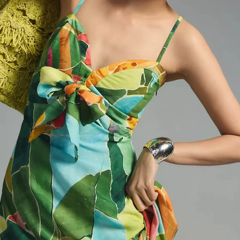 NWT Farm Rio Tie-Waist Printed Dress - Picture 5 of 7